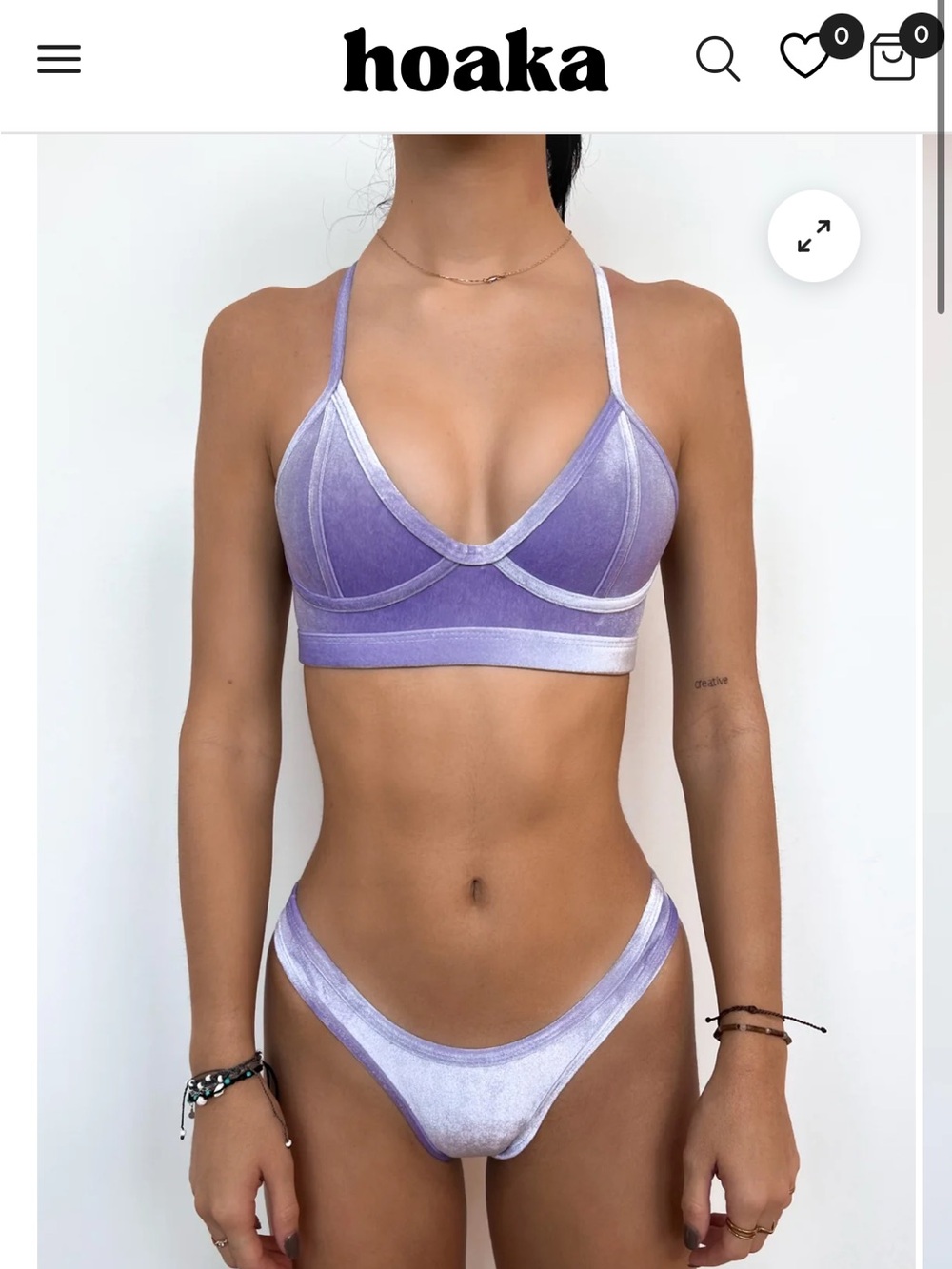3pc Hoaka Swimwear Blue Velvet Set